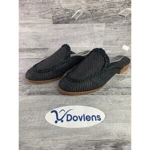 Joie Dallis Womens Black Braided Leather Slip-On Mules Size 5.5